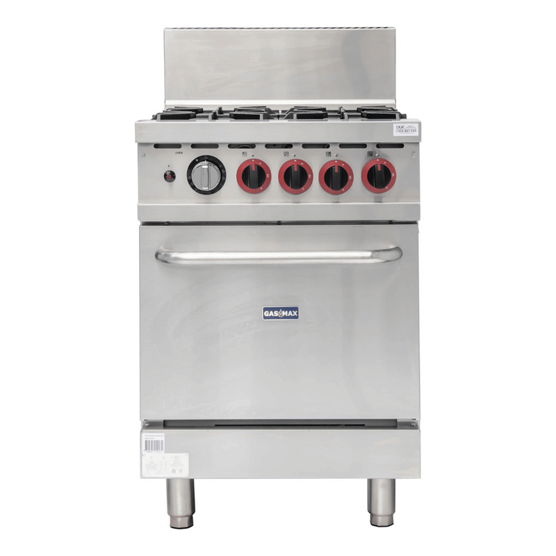 Gasmax GBS4TSLPG 4 burner LPG range with oven, front view
