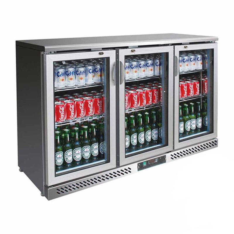 Thermaster SC316SG three door stainless steel bar cooler