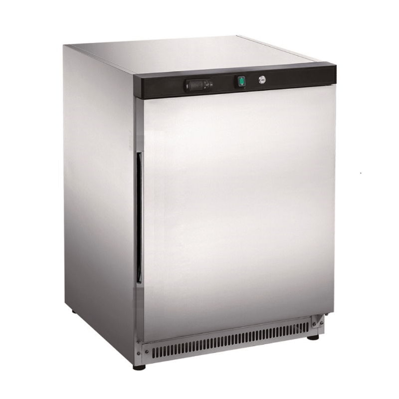 XR200SS commercial bar fridge stainless steel solid door 130L