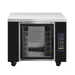 Commercial oven with open door on a white background