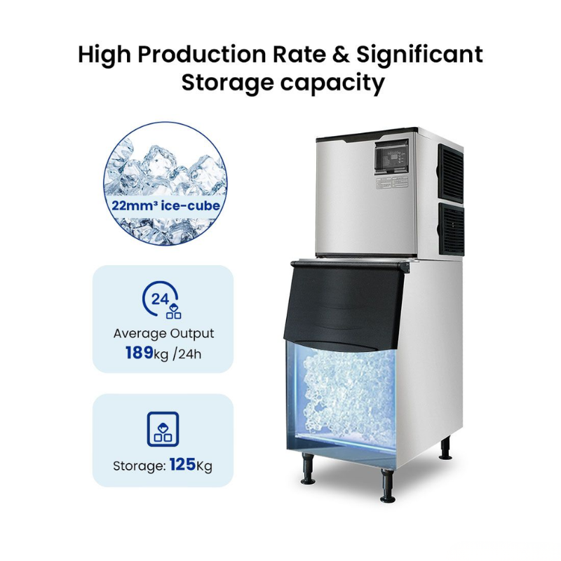High-efficiency air-cooled ice maker for commercial use