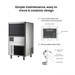 Ice machine with features highlighted on a white background
