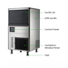 Ice maker with labeled parts on a white background