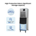 Ice machine with features highlighted on a white background