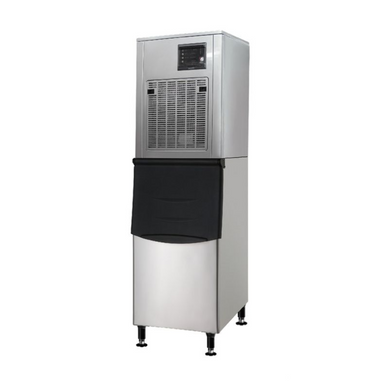 Commercial ice machine on a white background