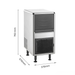 Ice machine with dimensions labeled on a white background