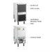 Ice machine with labeled parts on a white background