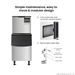 Ice machine with features highlighted on a white background