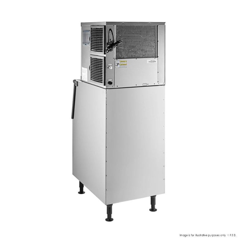 Commercial ice machine on a white background
