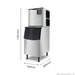 Ice machine with dimensions indicated on a white background