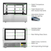Commercial refrigerator with labeled features on a white background
