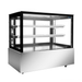 Display case with glass front on a white background