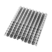 Metallic perforated panel on a white background