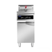Stainless steel commercial kitchen appliance with digital display on a white background