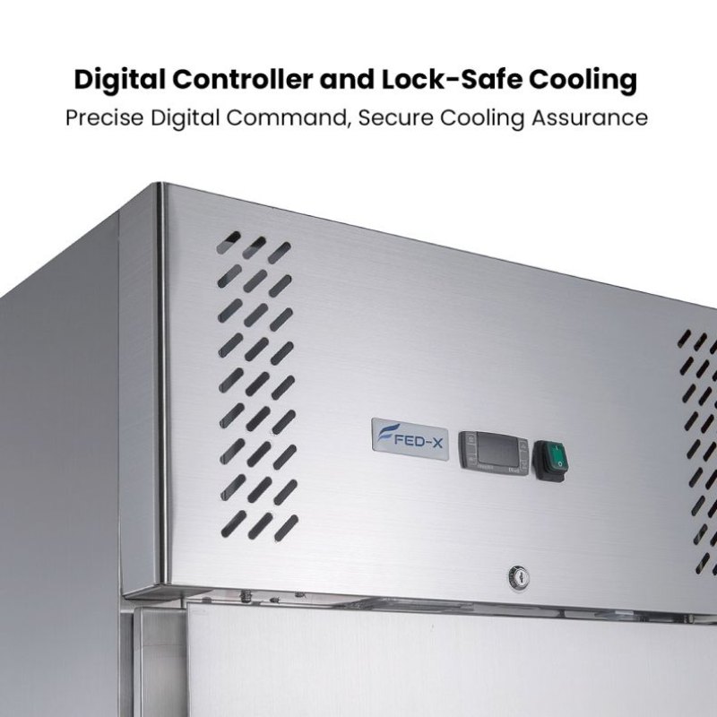 Digital controller and lock-safe cooling system with FED-X branding on a white background