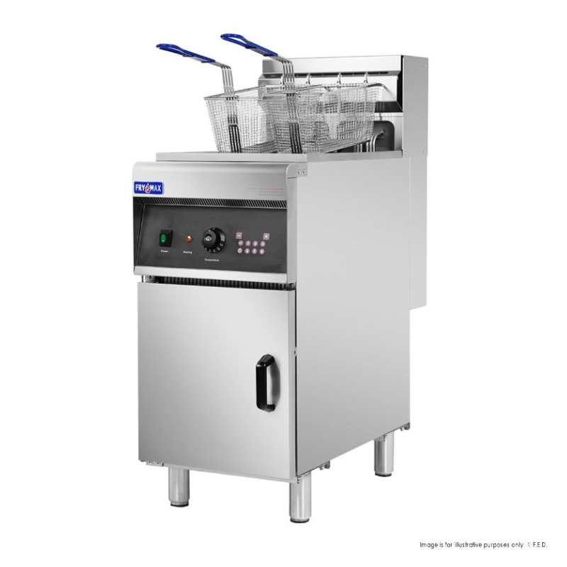 Commercial deep fryer on a white background