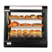 Bakery display case with various pastries on a white background