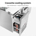 Thermaster SCB/21 cassette cooling system, close-up of the slide-out refrigeration unit with compressor and coils for low-maintenance servicing