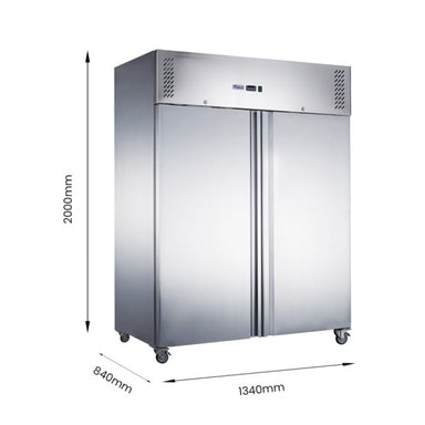 Stainless Steel Two Full Door Upright Fridge – XURC1200SFV dimensions