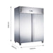 Stainless Steel Two Full Door Upright Fridge – XURC1200SFV dimensions