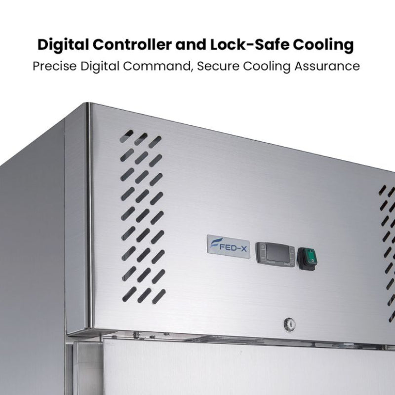 Stainless Steel Two Full Door Upright Fridge – XURC1200SFV led display