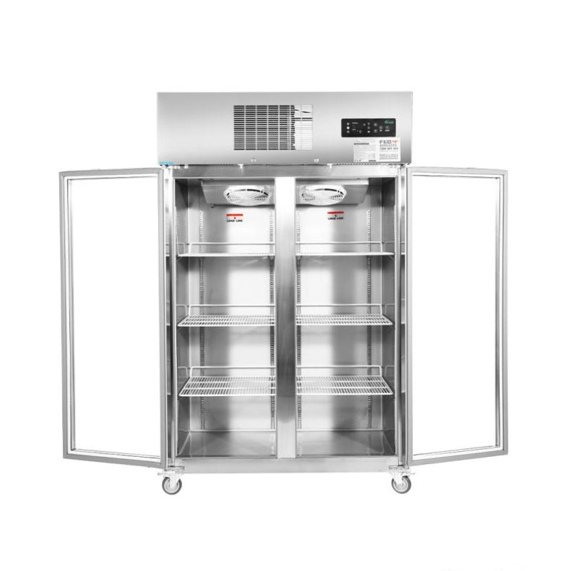 Thermaster Double Door Upright Display Fridge - SUCG1000 open doors