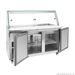 Commercial refrigerator with glass lid on a white background