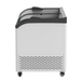 Commercial ice cream freezer on a white background