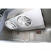 Ventilation system with fans on a metallic ceiling