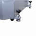 Metallic appliance with adjustable feet on a white background