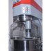 Bread dough mixer with red top and control panel on a white background