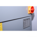 Spiral mixer with a label on a gray background