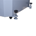 Metal box with adjustable feet on a white background