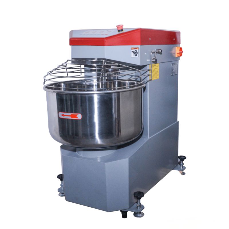 Bread mixer with a red top on a white background