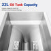 Gasmax VP122 view into the empty 22 litre V-shaped oil tank with burner tubes along the sides