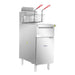 Gasmax VP122 deep fryer, angled front view showing both baskets, front vents and the lower door