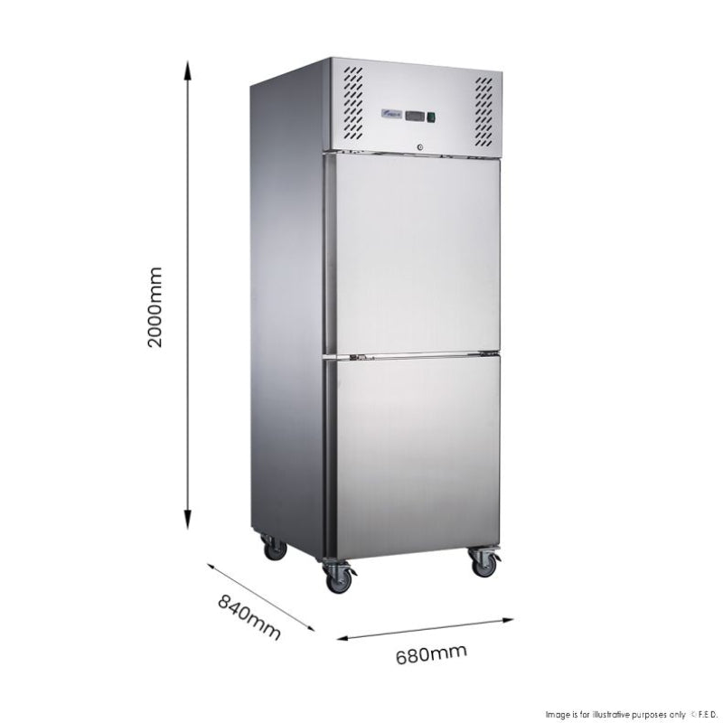 FED-X S/S Two Door Upright Fridge - XURC600S1V dimensions