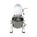 White stand mixer with a silver bowl on a white background