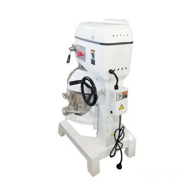 White industrial mixer on a white background
