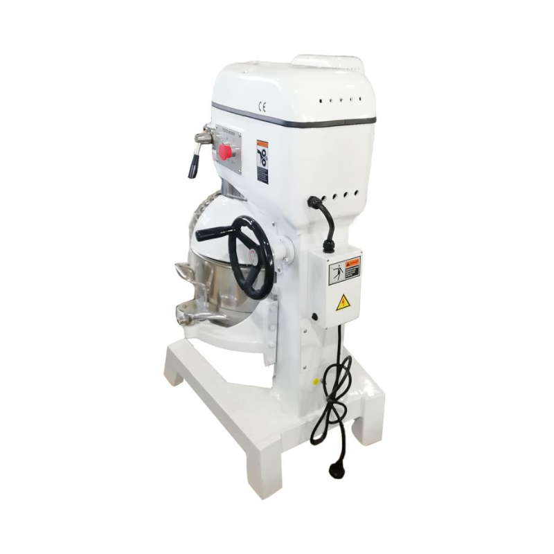 White industrial mixer on a white background