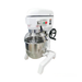White and silver dough mixer on a white background