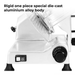 White meat grinder with black control knobs and switch on a white background