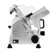 Sleek meat slicer with a white background