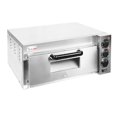 BakerMax EP-1T single deck countertop electric pizza oven, angled view from the left