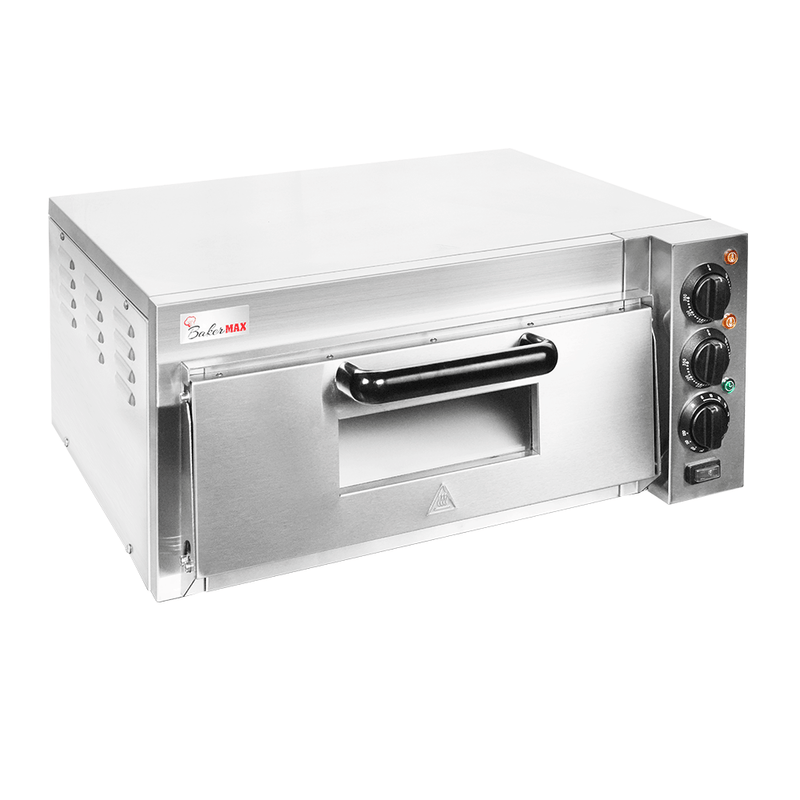 BakerMax EP-1T single deck countertop electric pizza oven, angled view from the left