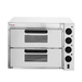 BakerMax EP-2T double deck countertop electric pizza oven, front view with doors closed