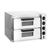 BakerMax EP-2T double deck countertop electric pizza oven, angled view showing side vents and controls