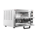 BakerMax EP-2T double deck countertop electric pizza oven with both doors open showing the ceramic pizza stones