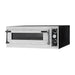 BakerMax TP-2-1 single deck electric pizza oven, angled front view showing the glass door, controls and side vents