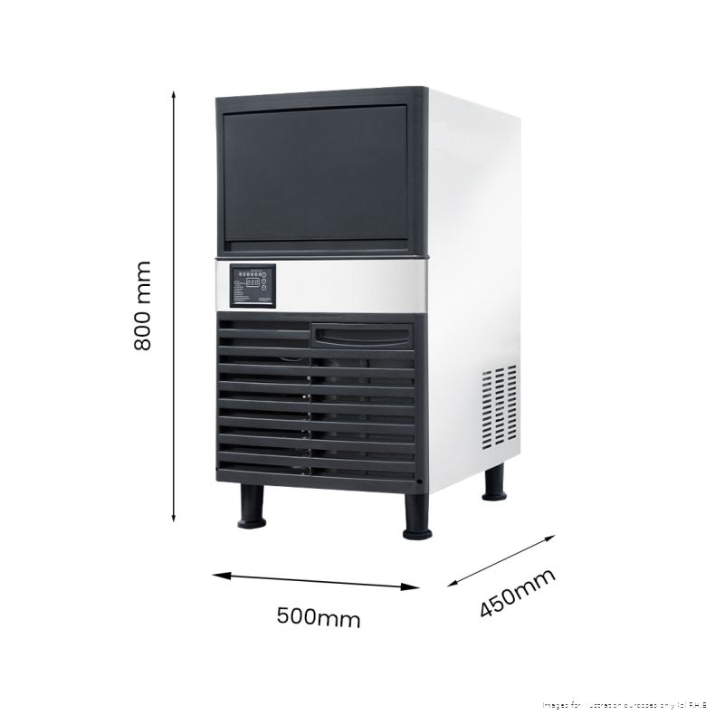 Blizzard SN-80P ice maker dimensions: 800 mm high, 500 mm wide and 450 mm deep